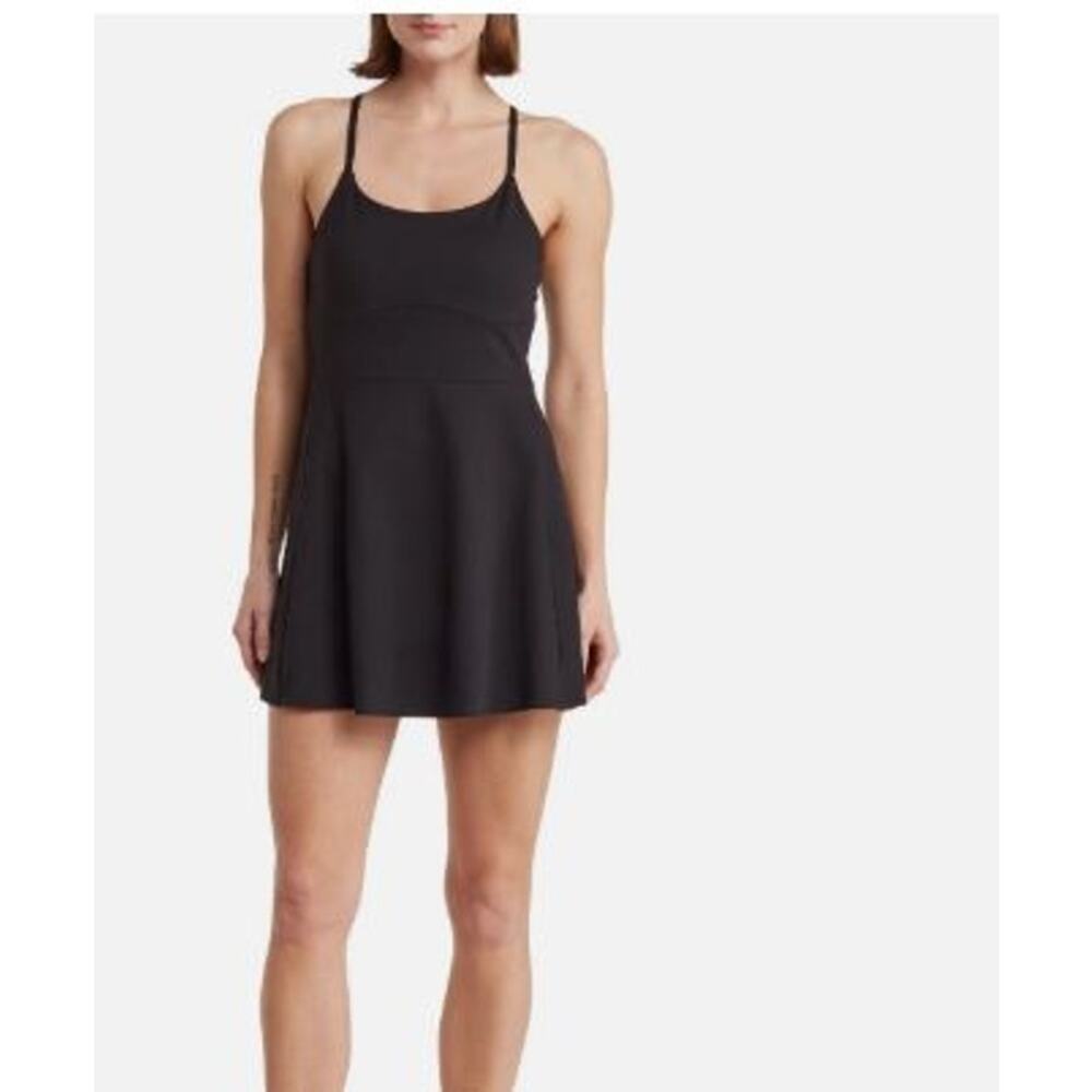 Z by Zella Size Large Mini Dress Skort Black Racerback Keyhole Activewear Padded